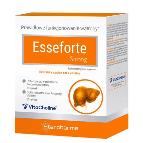 Esseforte Strong, 60 kapsułek - Kompozycja składników wspierających funkcjonowanie wątroby