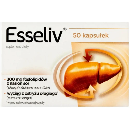 Esseliv, 50 kapsułek - Wsparcie wątroby i prawidłowego metabolizmu tłuszczów