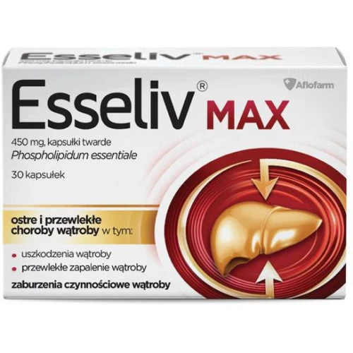 Esseliv Max, 450 mg, 30 kapsułek twardych - Zawiera 450 mg fosfolipidów z nasion soi