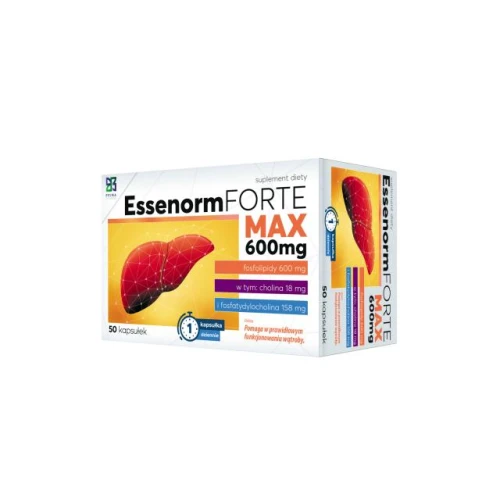 Essenorm Fortemax 600 mg, 30 kapsułek - Cholina 18 mg, fosfatydylocholina 158 mg