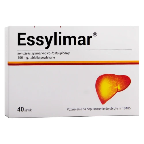 Essylimar 100 mg, 40 tabletek - Tabletki z kompleksem składników wspierających zdrowie wątroby