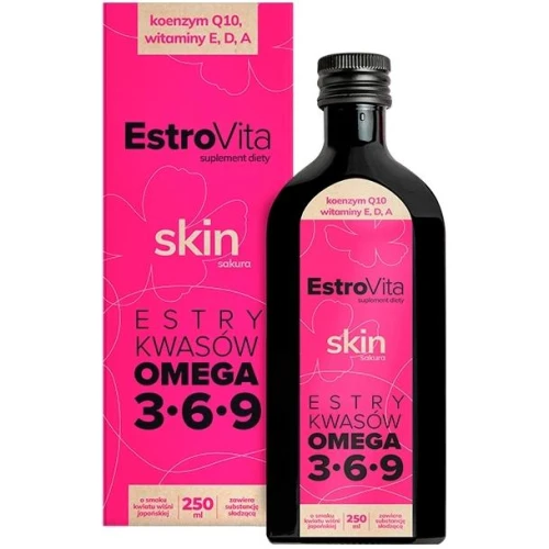 EstroVita Skin Cherry Sakura, 250 ml - Kompozycja składników wspierających zdrowy wygląd skóry