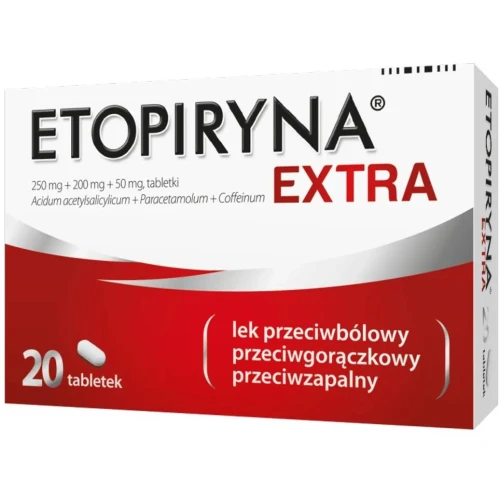 Etopiryna Extra, 20 tabletek - Na ból głowy i migrenę