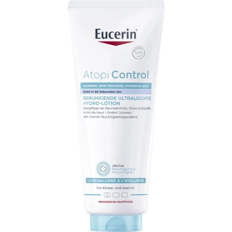 Eucerin AtopiControl Kojąca Hydro-Emulsja, 400 ml - Do skóry suchej i atopowej, 48 h nawilżenia