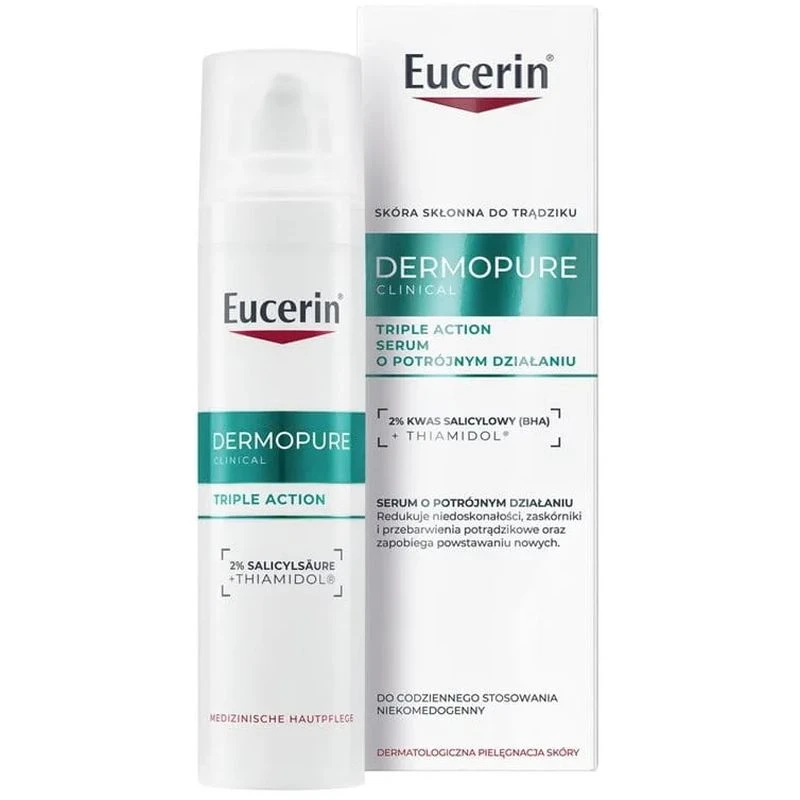 Eucerin Dermopure Clinical Triple Action Serum o potrójnym działaniu, 40 ml - Na niedoskonałości, ślady potrądzikowe i nadmiar sebum