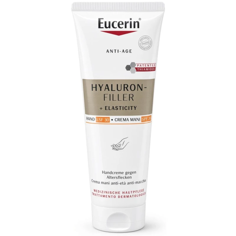 Eucerin Hyaluron-Filler + Elasticity Krem do rąk, 75 ml - Pielęgnacja dłoni z plamami pigmentacyjnymi i ochrona przed fotostarzeniem
