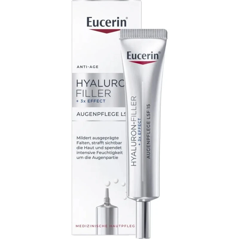 Eucerin Hyaluron-Filler Krem pod oczy SPF 15, 15 ml - Krem przeciwzmarszczkowy do delikatnej okolicy oczu