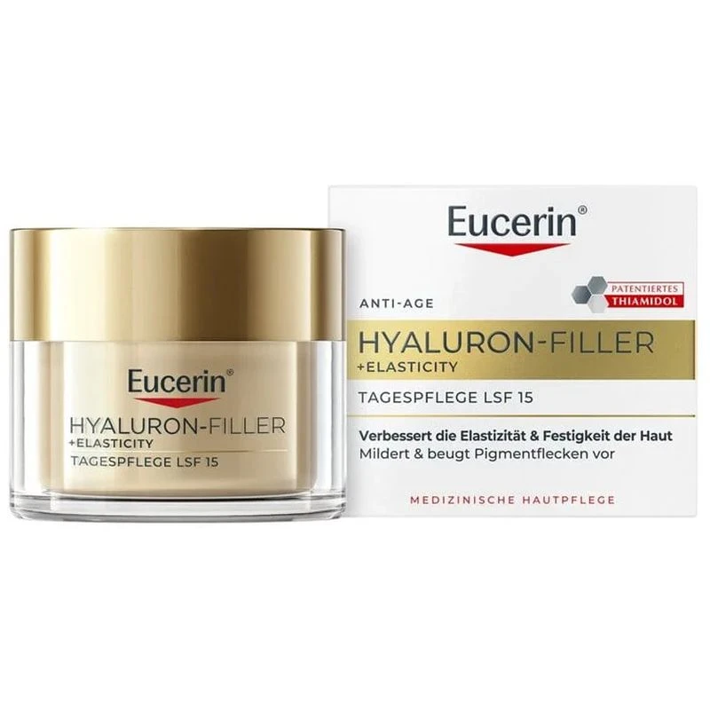 Eucerin Hyaluron-Filler + Elasticity Krem na dzień SPF 15, 50 ml - Pielęgnacja skóry dojrzałej i redukcja przebarwień