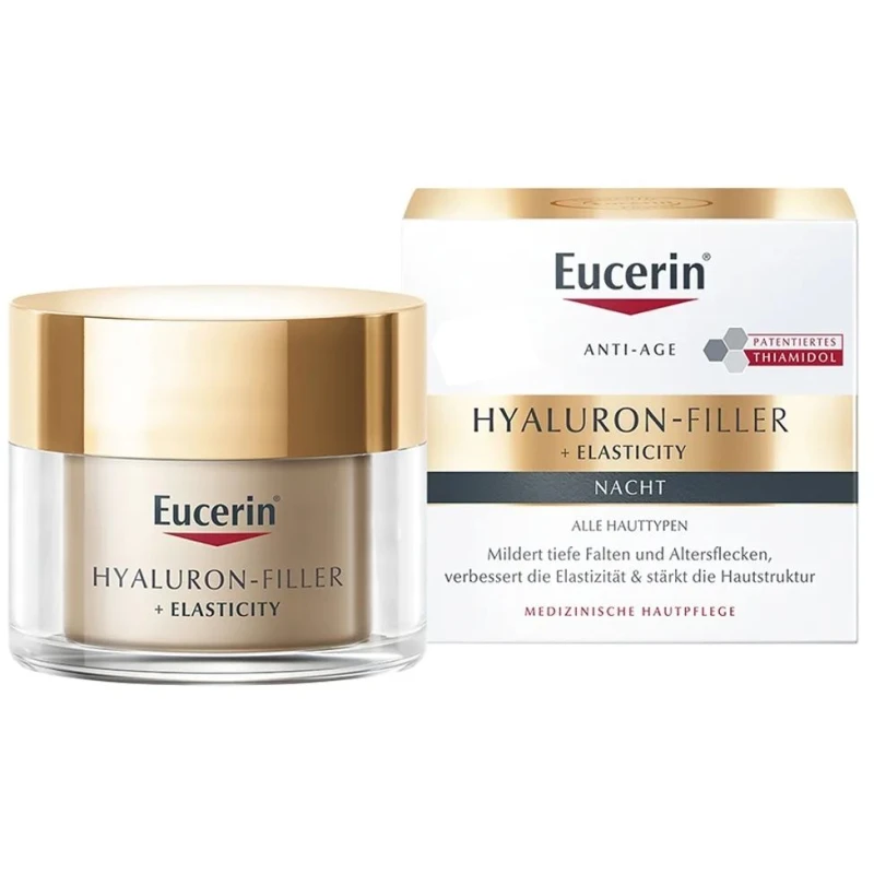 Eucerin Hyaluron-Filler + Elasticity Krem na noc, 50 ml - Regeneracja, jędrność i redukcja przebarwień
