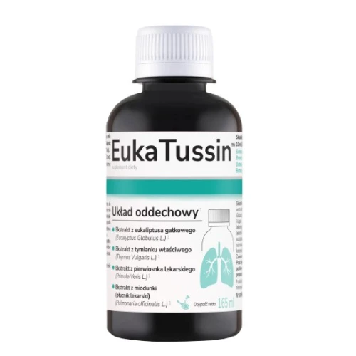 EukaTussin, płyn 165 ml - Z ekstraktami ziołowymi na podrażnione gardło i dolegliwości dróg oddechowych