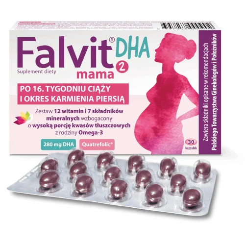 Falvit Mama 2 DHA, 30 kapsułek - Po 16. tygodniu ciąży i w okresie karmienia piersią