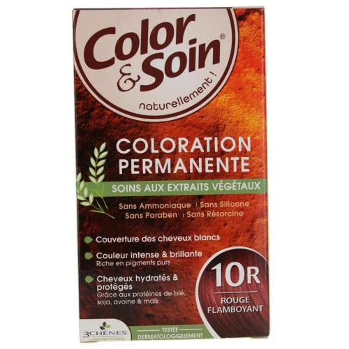 Farba Color&Soin 10R, intensywny czerwony kolor, 135 ml   - Kryje siwe włosy