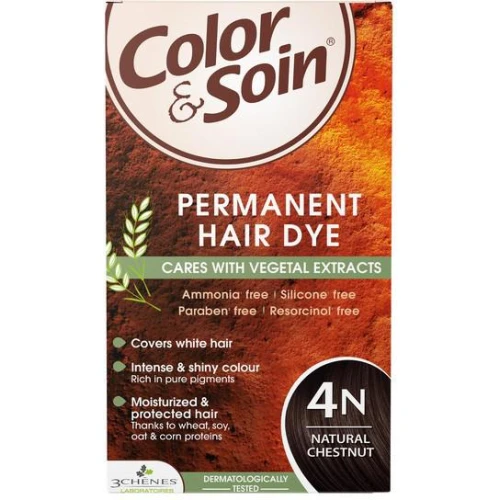 Farba Color&Soin 4N, kolor szatyn naturalny, 135 ml  - Trwała farba do samodzielnej koloryzacji włosów.