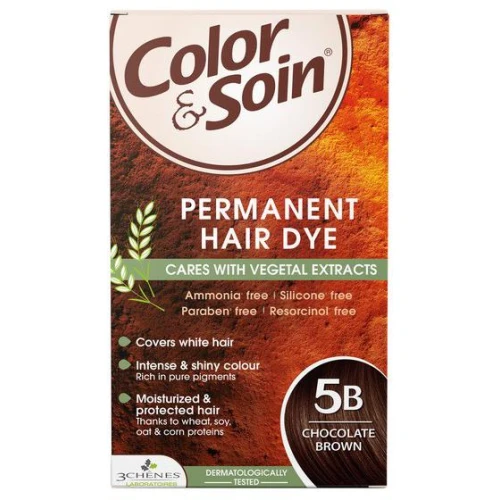 Farba Color&Soin 5B, kolor brąz-czekolada, 135 ml  - Bezpieczna farba do włosów siwych. Chroni i pielęgnuje.
