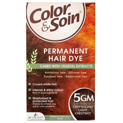 Farba Color&Soin 5GM, kolor brąz-capuccino, 135 ml - Farba do trwałej koloryzacji dla osób wrażliwych na tradycyjne farby. 