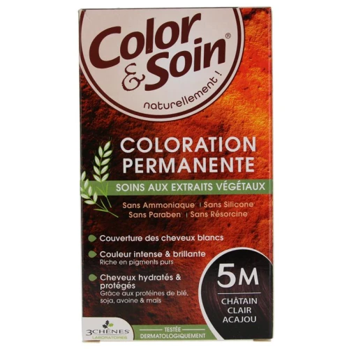 Farba Color&Soin 5M, kolor mahoniowy jasny kasztan, 135 ml - Naturalna farba do włosów z olejkami oraz odżywczymi proteinami roślinnmi. 