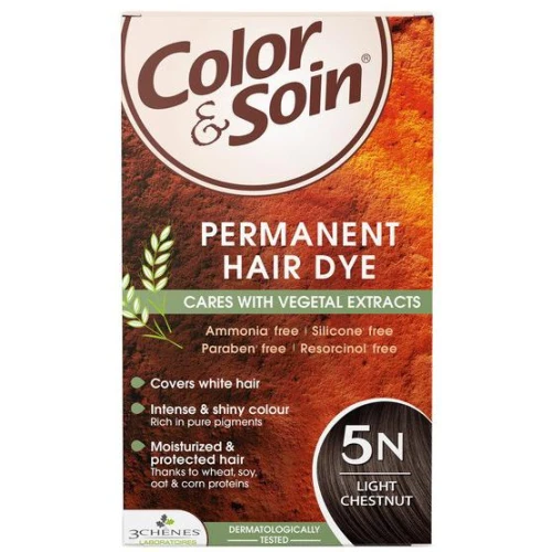 Farba Color&Soin 5N, kolor jasny szatyn, 135 ml - Naturalna farba do włosów bez amoniaku. 