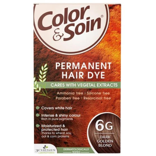 Farba Color&Soin 6G, kolor złocisty ciemny blond, 135 ml - Delikatna farba do włosów bez amoniaku.