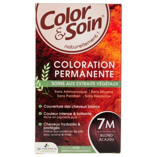 Farba Color&Soin 7M, kolor mahoniowy blond 135 ml - Naturalna farba koloryzująca bez amoniaku.