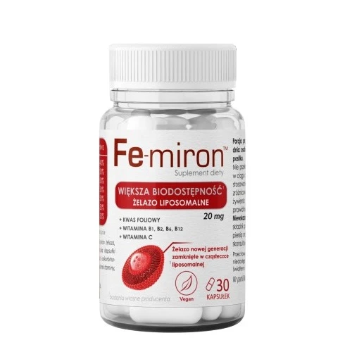 Fe-miron, 30 kapsułek - Nowoczesna liposomalna forma żelaza