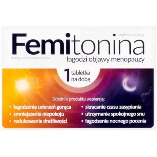 Femitonina, 30 tabletek - Suplement diety z soją i czerwoną koniczyną