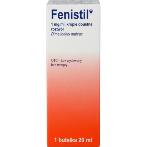 Fenistil 1 mg/ml, krople doustne 20ml Medezin (import równoległy) - Łagodzą objawy reakcji alergicznej
