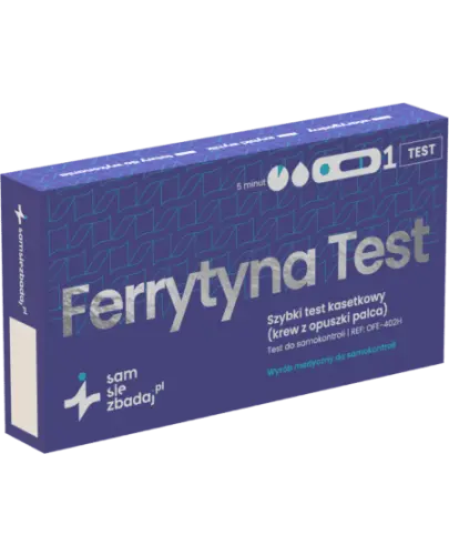Ferrytyna Test Szybki test kasetkowy, 1 sztuka - Test na anemię