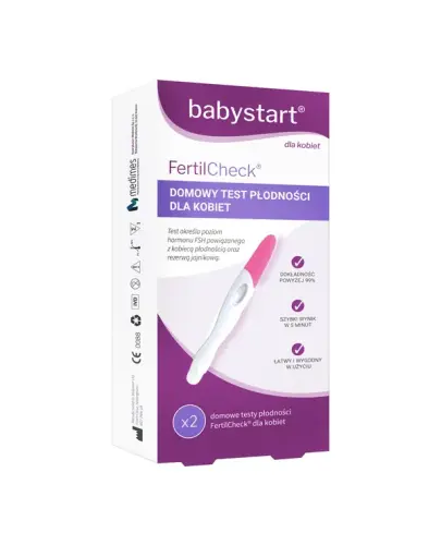 FertilCheck Test płodności dla kobiet strumieniowy, 2 sztuki - Szybki i wygodny test płodności dla kobiet