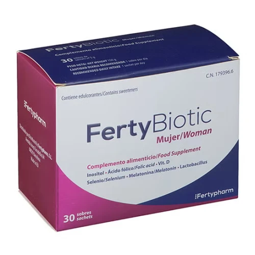 Fertybiotic Woman, 30 saszetek - Nutraceutyk wzbogacony szczepami probiotycznymi wspierający płodność kobiet