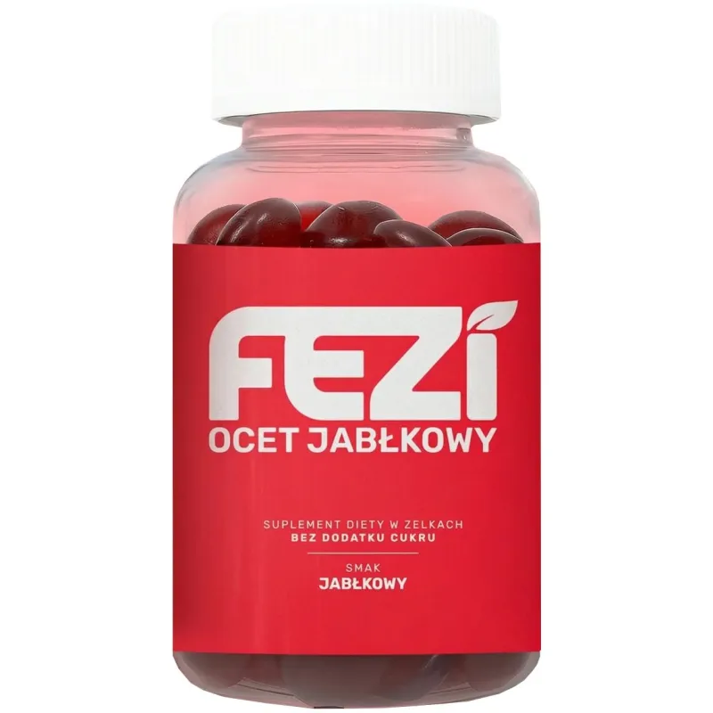 Fezi Ocet Jabłkowy, 60 żelek - Bez dodatku cukru, 100% wegańskie