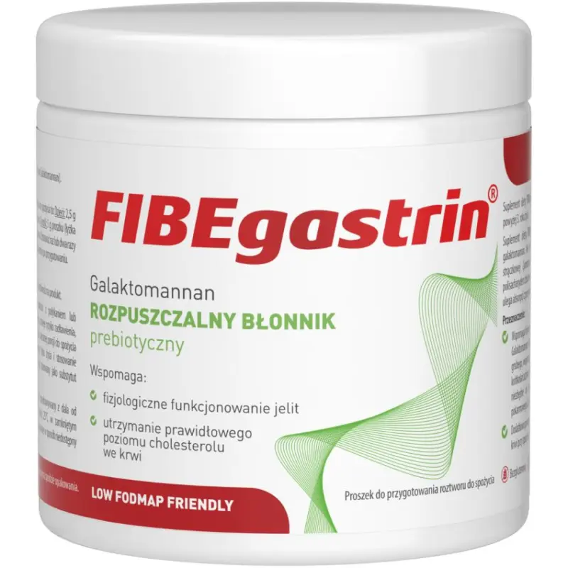 FIBEgastrin, proszek 150 g - Rozpuszczalny błonnik prebiotyczny wspierający fizjologiczną pracę jelit