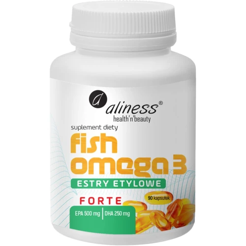 Aliness Fish Omega 3 Forte Estry 500/250 mg, 90 kapsułek - Zdrowe kwasy tłuszczowe Omega-3