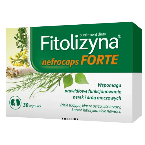 Fitolizyna Nefrocaps Forte, 30 kapsułek - Z naturalnymi składnikami roślinnymi, które wspomagają funkcjonowanie dróg moczowych