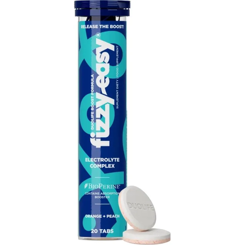 DuoLife Fizzy Easy Electrolyte Complex, 20 tabletek musujących - Elektrolity z witaminą C i ekstraktem z czarnego pieprzu
