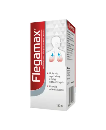 Flegamax syrop, 120 ml - Upłynnia wydzielinę, ułatwia odkrztuszanie
