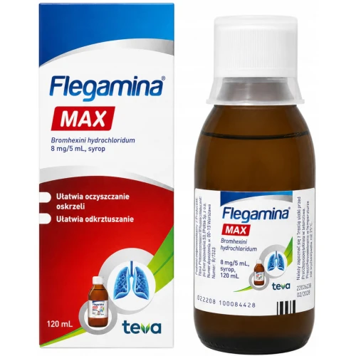 Flegamina Max 8 mg/5 ml Syrop, 200 ml - Syrop na kaszel mokry