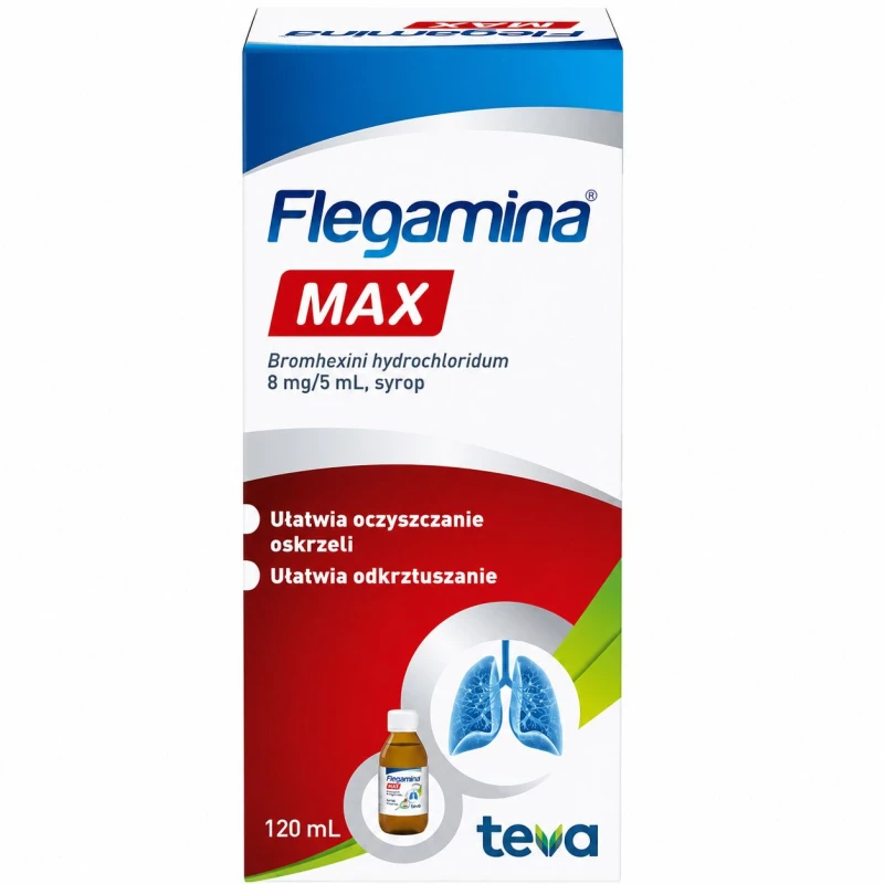 Flegamina Max 8 mg/5 ml Syrop, 120 ml - Syrop na kaszel mokry