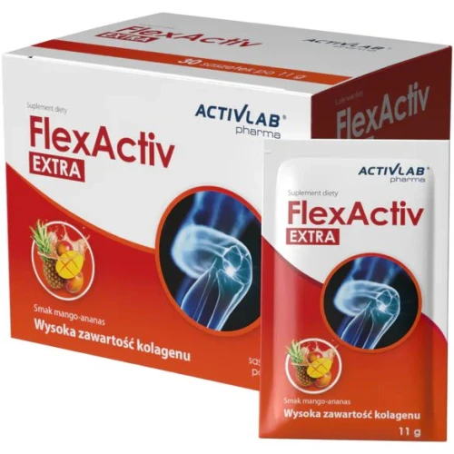 ActivLab Pharma FlexActiv Extra smak mango-ananas, 30 saszetek - Wsparcie prawidłowego funkcjonowania stawów i produkcji kolagenu