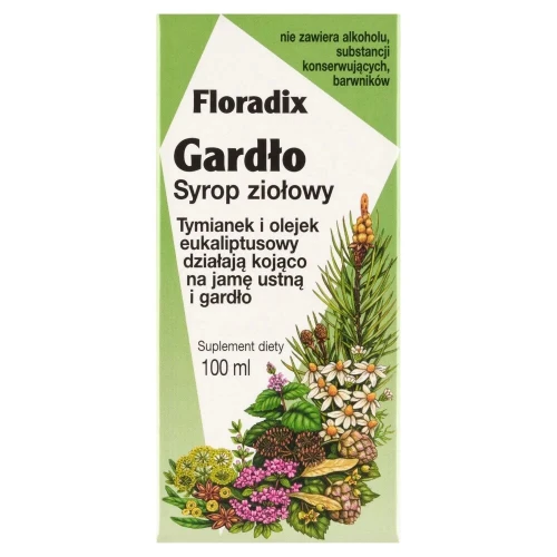 Floradix Gardło Syrop, 100 ml - Na podrażnienia gardła i komfort jamy ustnej