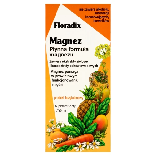 Floradix Magnez, 250 ml - Ekstrakty ziołowe i koncentraty soków owocowych z magnezem