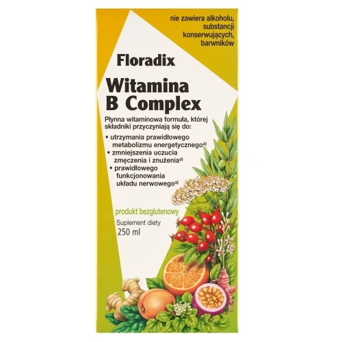 Floradix Witamina B Complex, płyn 250 ml - Dawka witamin z grupy B dla dorosłych i dzieci od 3. roku życia