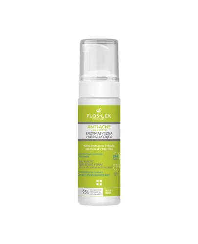 Floslek Anti Acne 24 h System enzymatyczna pianka myjąca, 150 ml - Skutecznie oczyszcza z zanieczyszczeń środowiskowych i usuwa makijaż