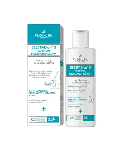 Floslek  ElestaBion S szampon przeciwłupieżowy specjalistyczny do włosów suchych, 150 ml - Zapobiega nawrotom łupieżu, przywraca skórze komfort