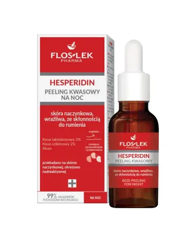 Floslek Hesperidin peeling kwasowy na noc, 30 ml - Rozjaśnia i wyrównuje koloryt skóry