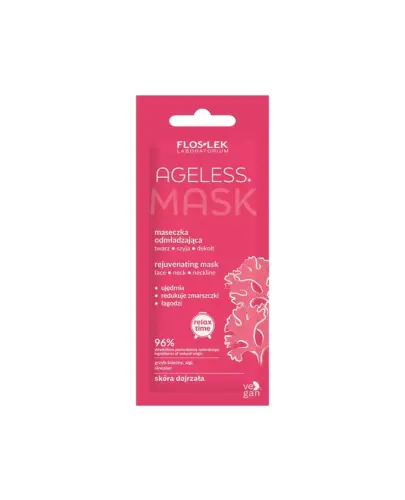 Floslek Ageless maseczka odmładzająca do twarzy, szyi i dekoltu, 6 ml - Zawiera 96% składników pochodzenia naturalnego