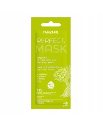 Floslek Perfect Mask Maseczka na niedoskonałości, 6 ml - Jednorazowa maseczka do pielęgnacji skóry trądzikowej, tłustej i mieszanej