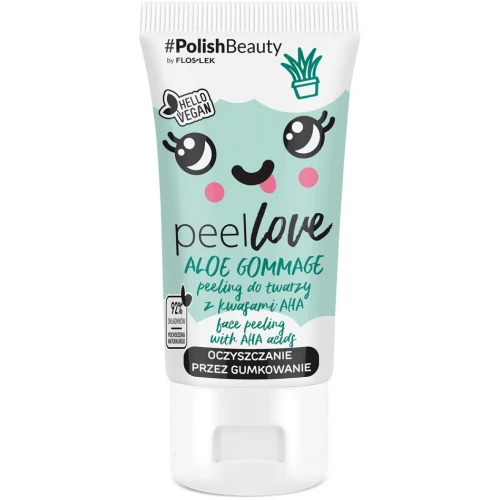 Floslek Peellove Aloe Gommage Peeling do twarzy z kwasami AHA, 75 ml - Złuszcza martwy naskórek i odblokowuje pory