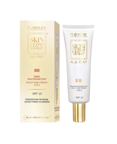 Floslek  Skin Care Expert All-Day BB krem multifunkcyjny 5w1 SPF 15, 50 ml - Zamaskowanie przebarwień i niedoskonałości