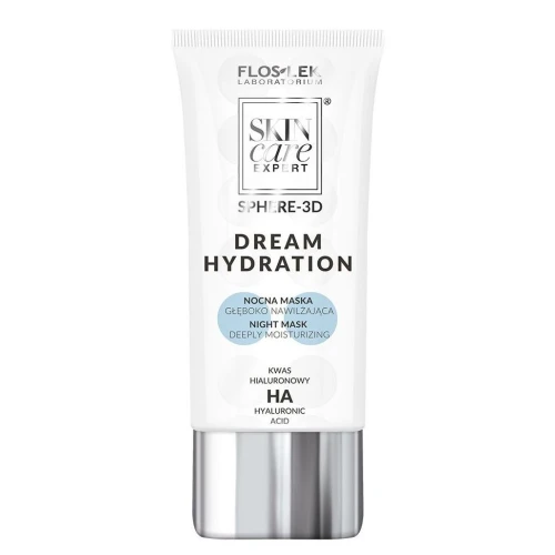 Floslek Skin Care Expert® Sphere-3d Dream Hydration Nocna maska głęboko nawilżająca z Kwasem Hialuronowym, 50 ml - Pielęgnacja cery suchej