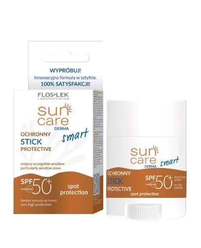 Floslek Sun Care Derma Smart ochronny stick SPF 50+, 20 g - Chroni skórę przed poparzeniami słonecznymi, działa kojąco, odżywia i regeneruje skórę